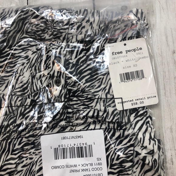 Free people black/white animal print tank - Picture 6 of 6